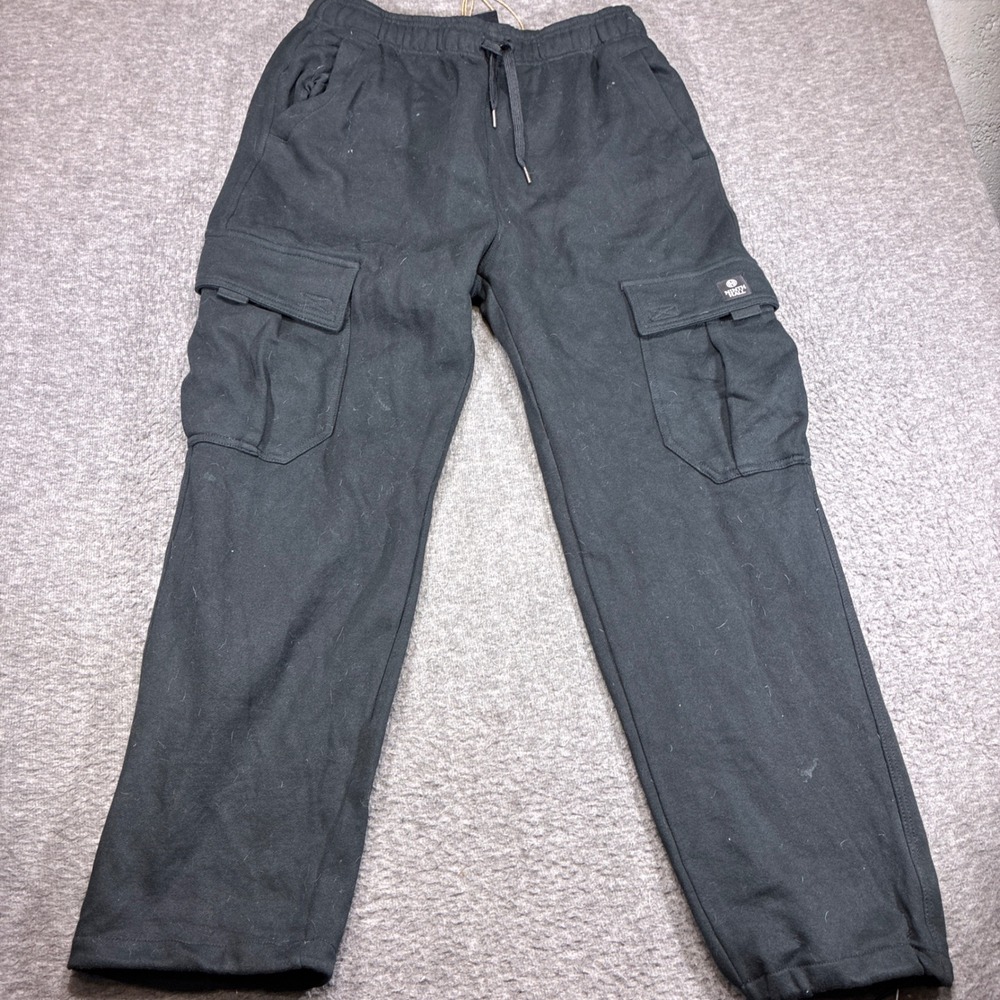 Ninth Hall Cargo Sweatpants Mens Large Black Fleece Drawstring Streetwear Travel